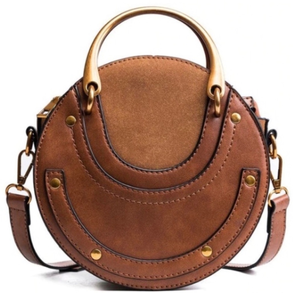 Boho Brown Horseshoe Circle Crossbody Bag